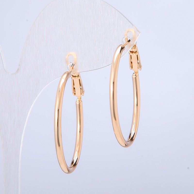 Xuping Hoop Earrings, 18K Gold Plated, thickness 2mm + -, diameter 40mm +