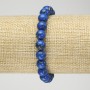 Elastic Bracelet with Blue Imperial Jasper (Pressed), Smooth Round Beads, diameter 8mm+