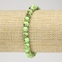 Elastic Bracelet with Imperial Jasper, Lettuce Green (Pressed), Smooth Round Bead, Diameter 6mm+