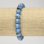 Elastic Bracelet with Imperial Jasper, Sky Blue (Pressed), Smooth Round Bead, Diameter 8mm+