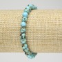 Elastic Bracelet with Imperial Jasper, Turquoise (Pressed), Smooth Round Bead, Diameter 6mm+