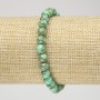 Elastic Bracelet with Imperial Jasper, Green (Pressed), Smooth Round Bead, Diameter 6mm+