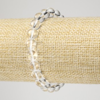 Elastic Bracelet with Rock Crystal, Smooth Round Bead, Diameter 8mm+