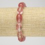 Chalcedony Natural Stone Bracelet on Elastic, Barrel Bead, 10x14mm+