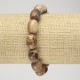 Landscape Jasper Natural Stone Bracelet on Elastic, Barrel Bead, 10x14mm+