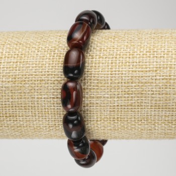 Agate Smooth Barrel Natural Stone Bracelet on Elastic Band, diameter 10x13mm+