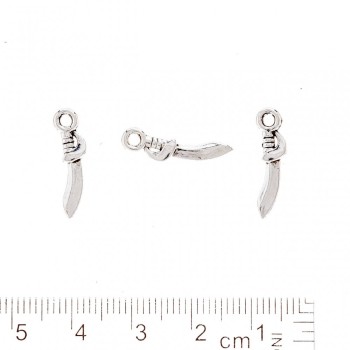 Findings Sabre Pendant silver colour 19x4mm pack 20g +/- 53pcs