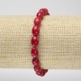 Bracelet, Natural Coral Oval, Diameter 11x6mm+/-, Length 18cm+/- (Stretch)