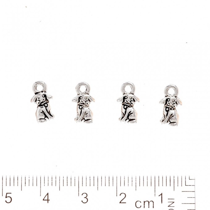 Findings Dog Pendant 12x6mm pack 20g +/- 37pcs