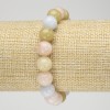 Natural Morganite Bracelet on Elastic Band, Smooth Bead, Diameter 10.5mm+