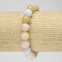 Natural Morganite Bracelet on Elastic Band, Smooth Bead, Diameter 10.5mm+