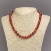 Necklace made of Natural Carnelian Stone, Smooth Round Beads, Diameter 10mm+-, Length 45cm+
