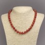 Necklace made of Natural Carnelian Stone, Smooth Round Beads, Diameter 10mm+-, Length 45cm+
