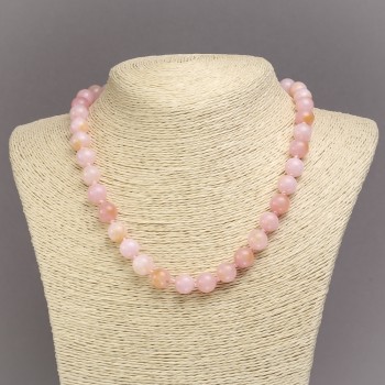 Necklace made of Tinted Quartz, Smooth Round Beads, Diameter 10mm+-, Length 45cm+