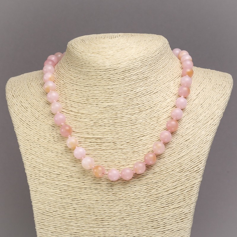 Necklace made of Tinted Quartz, Smooth Round Beads, Diameter 10mm+-, Length 45cm+