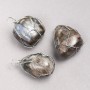 Pendant in Silver-Tone Wire Wrap with Natural Jasper, diameter 35x20mm+