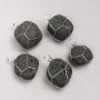 Pendant in Silver-Tone Wire Wrap with Natural Lava Stone, diameter 35x20mm+