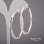 Xuping Earrings, Rings 3x55mm, Rhodium