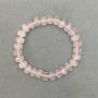 Elastic Bracelet with Natural Rose Quartz Stone, Smooth Rondelles, diameter 9x7mm+