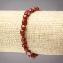 Elastic Bracelet of Natural Red Jasper, Tumbled, Diameter 8x6mm+