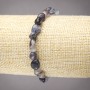 Elastic Bracelet of Natural Iolite, Tumbled, Diameter 8x6mm+