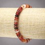 Elastic Bracelet of Natural Carnelian, Smooth Rondelle, Diameter 6x3mm+