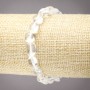 Elastic Bracelet of Natural Rock Crystal, Tumbled, Diameter 8x10(+-)mm+