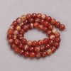 Orange Agate Beads on Thread, Faceted Round, Diameter 6mm +/-, Length 36cm +