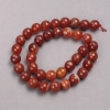 Orange Agate Beads on Thread, Faceted Round, Diameter 10mm +/-, Length 38cm +