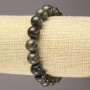 Elastic Bracelet with Dragon Blood Jasper, Smooth Round Beads, Diameter 10mm+