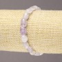 Elastic Bracelet with Natural Amethyst Stone, Tumbled, Diameter 8x10mm+