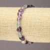 Elastic Bracelet with Natural Fluorite Stone, Tumbled, Diameter 7x9mm+