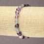Elastic Bracelet with Natural Fluorite Stone, Tumbled, Diameter 7x9mm+