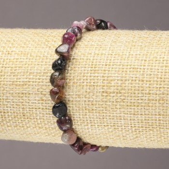 Elastic Bracelet, Tourmaline, Tumbled, Diameter 7(+/-)mm