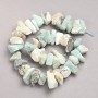 Beads, Raw Amazonite Stone on a Strand, Tumbled, Diameter 10x20mm+/-, Length 42cm+