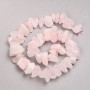 Unpolished pink quartz beads on a thread nugget finish, diameter 10×20mm+-, length 42cm+-