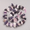 Beads Raw Stone Rose Quartz and Amethyst on Thread Tumbled, Diameter 12x20mm+/-, Length 42cm+