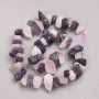 Beads Raw Stone Rose Quartz and Amethyst on Thread Tumbled, Diameter 12x20mm+/-, Length 42cm+