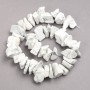 Beads Raw Stone Cacholong on Thread Tumbled, Diameter 15x25mm+/-, Length 42cm+