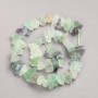 Beads Raw Stone Fluorite on Thread Tumbled, Diameter 10x15mm+/-, Length 42cm+