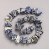 Raw Stone Beads Sodalite on Thread Tumbled, diameter 10x18mm+/-, length 42cm+