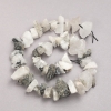 Raw Stone Beads Rutilated Quartz "Hairy" on Thread Tumbled, diameter 10x18mm+/-, length 42cm+