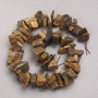 Beads Raw Stone Tiger's Eye on Thread Tumbled, Diameter 10x18mm+/-, Length 42cm+