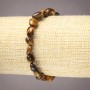 Bracelet on Elastic Natural Stone Tiger's Eye Tumbled, Diameter 6x8mm