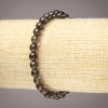 Natural Smoky Quartz Bracelet on Elastic, Smooth Round Beads, 6mm+ Diameter