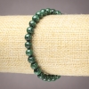 Natural Malachite Bracelet on Elastic, Smooth Round Beads, 6mm+ Diameter