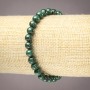 Natural Malachite Bracelet on Elastic, Smooth Round Beads, 6mm+ Diameter