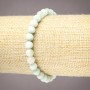 Natural Larimar Bracelet on Elastic, Smooth Round Beads, 6mm+ Diameter