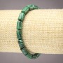 Malachite (Pressed) Bracelet on Elastic, Smooth Cylinder Beads, 10x6mm+ Diameter