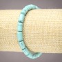 Turquoise Bracelet on Elastic, Smooth Cylinder Beads, 10x6mm+ Diameter